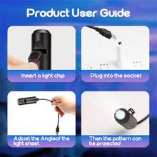 Bộ máy chiếu LED hình dải ngân hà, xoay 360 độ, cấp nguồn bằng USB, có thể thay đổi 3/6/10 kiểu chiếu, hình ảnh bầu trời đầy sao, lựa chọn lý tưởng để trang trí ban đêm, hoàn hảo cho phòng ngủ, quà tặng Ngày Valentine và sinh nhật. - màu đen - Xem 7