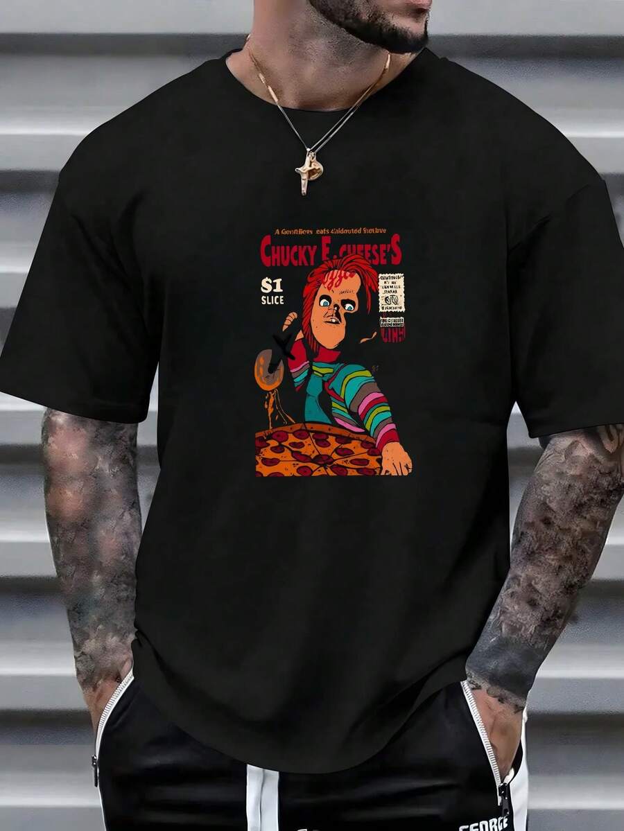 Camiseta Hombre , Estampado Pop Culture, Moda Alternativa, Edgy, Viral 2026,playera de hombre,ropa de hombre,playeras,parejas,envio nacional,regalo para hombre,oversize hombre. - Negro - Ver 1