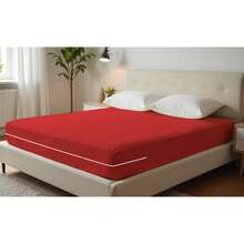 Double Gel Knit Mattress Cover With Zipper - 紅色 - 查看 1