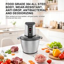SOKANY 06022 Multifunctional Food Grinder, Built-In 800W Pure Copper Motor, 3L Large Capacity, 304 Stainless Steel Body, Wear-Resistant And Anti-Drop, 3-Speed Adjustment, Suitable For Vegetables, Baby Food And Other Ingredients, Ideal For Home/Commercial Daily Cooking - EU C Type Plug(220-240V) - View 8