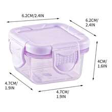 Lecute 4 Mini Contenedores Hermetico Comida Recipiente Snacks 40ml - Azul - Ver 2