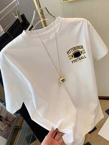 Item Picture Front And Back Pittsburgh American Print Womens - White - View 2