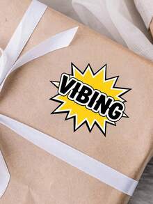 1pc VIBING Fun Stickers – Eye-Catching Starburst Graphic For Personalizing Laptops, Water Bottles, Notebooks, And Helmets! - one-size - View 10