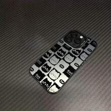 Black White Cat Pattern Phone Case It Is Compatible With IPhone 17/16/15/14/13/12/61 Pro Max/Pro/Plus Models. It Features A Stylish And Minimalist Design And Provides Shockproof And Abrasion-Resistant Protection. - Black - View 4