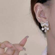 1pc Super Fairy Butterfly Long Tassel Cat Eye French Romantic Gentle Niche High-End Earrings Elegant Versatile Earrings Perfect For Wearing At Banquets, Graduation Balls, Parties, And Other Special Occasions, It's A Perfect Accessory To Enhance The Overall Look, Both Bold And Fashionable. - 蝴蝶長款流蘇A50 - 查看 4