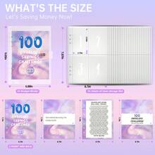 100pcs Envelope Saving Challenge A5 Savings Logbook With Cash Envelopes, Helps You Complete $5,050 Savings Challenge In 100 Days - (Partially Random) - Multicolor - View 3