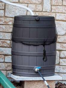 1pc Rain Barrel Net Cover, Water Collection Barrel Cover, Rain Barrel Protective Cover With Drawstring To Prevent Debris Entry - Water Bucket Mosquito Net - View 7