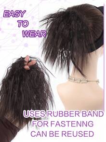 Búi tóc rối, búi tóc kiểu chignon, búi tóc xoăn, thẳng, bồng bềnh, dây buộc tóc, tóc giả tổng hợp dành cho phụ nữ và bé gái, sử dụng hàng ngày khi hẹn hò. - Nhiều màu - Xem 8