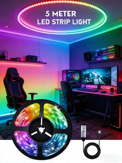 3ft-100ft LED Light Strip, TV LED Backlight, USB Powered, Adjustable Color Temperature & Brightness, Button Control, Plug And Play, Easy Installation, Decorative Night Light, Suitable For Home, Bedroom, Living Room, Holiday, Kitchen, Ceiling, Desk, Home Kitchen Decor, Party