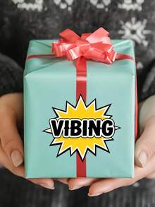 1pc VIBING Fun Stickers – Eye-Catching Starburst Graphic For Personalizing Laptops, Water Bottles, Notebooks, And Helmets! - one-size - View 9