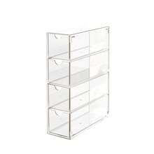 OBOVAY 1pc Multi-Layer Plastic Drawer Type Storage Box, Hair Accessory Organizer Box, Handmade Organizing Box, 4-Layer Transparent Hair Accessory Storage Box, Stackable Bathroom Storage Container. Suitable For Nursery, Bedroom, Kids Room, Jewelry, Cosmetics, Hair Accessories, Fashionable Glasses And Stationery. - Multicolor - View 9