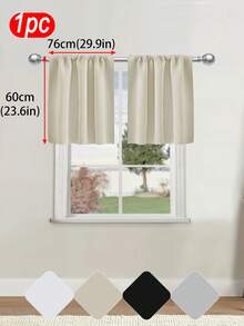 1pc Blackout Short Curtain Modern Minimalist Window Curtain Suitable For Living Room, Bedroom, Kitchen And Other Decor, 100% Polyester Modern Curtain, Suitable For Living Room, Cafe Decor, Kitchen Curtain, Modern Minimalist Window Decor, Kitchen Decor - Beige - View 11