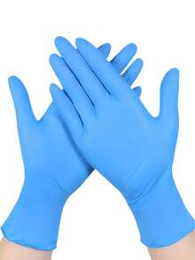 100 chiếc găng tay nitrile màu xanh dương - Không bột, không latex, găng tay bảo vệ tay đa năng dùng một lần, thích hợp cho tiệm làm tóc, tiệm xăm, dịch vụ chăm sóc xe hơi, cắm trại ngoài trời - Bền, đa năng, thích hợp cho chăm sóc thú cưng và dọn dẹp nhà cửa, găng tay vệ sinh dùng một lần (đóng gói trong túi) - Màu xanh lam - Xem 3