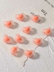 10入組/套心形DIY珠子 - 橘色 - 查看 5