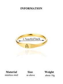18K镀金不锈钢迷你字母戒指，简约字母婚礼首饰，优雅派对及节日配饰，送给妈妈/女儿/闺蜜的圣诞礼物 - 字母 - 查看 37