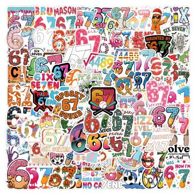 110张67号图案豪华贴纸套装 | 高品质贴纸 | 多场景适用：兼容电脑、笔记本电脑、平板电脑、滑板、行李箱、吉他、头盔、保温杯、日记拼贴、礼品包装贴纸、艺术和手工艺品