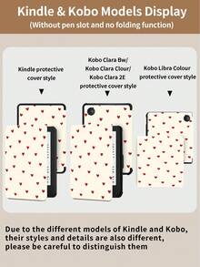 Kingsung Simple Heart Pattern Tablet Protective Case,Compatible With 9.7/10.2/10.5/10.9/12.9/Pro 11, 10th Gen,Compatible With Samsung Galaxy Tab S6 Lite 10.4 Inch,Compatible With Kindle Paperwhite 12th Gen 2024,Kindle (11th Generation) 2022 Release,Kobo Clara Colour,Soft Anti-Fall Protection,Smart Stand/Automatic Wake Up/Sleep - Multicolor - View 11