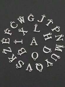 时尚首饰，A-Z字母项链，女士不锈钢心形字母吊坠项链，节日礼物 - 彩色 - 查看 4