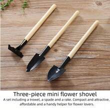 4件套园艺工具套装，包括花园耙、适用于种植花卉蔬菜的小铲子、多肉植物专用小铲子、迷你园艺铲以及盆栽植物用品。 - 收納包+工具 - 查看 6