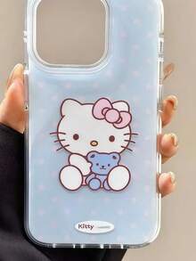Sanrio Kitty Cat Compatible With IPhone 17/16 Pro Phone Case, Anti-Fall, Cute Girl Style Compatible With IPhone 15 Plus, Cartoon Creative Full Coverage Shock-Proof Phone Protective Case - Multicolor - View 2