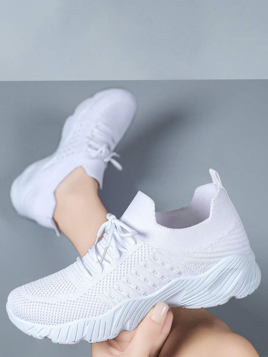 2025 New Women's Canvas Shoes Stitching Letter Color Matching Fashion Women's Sports Shoes Outdoor Leisure Hiking Climbing Party Women's Casual Sports Shoes Tennis Travel Kitchen Hospital Christmas Gift Women's Shoes - trắng - Xem 1