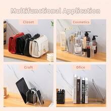 LOVEWE 4-Piece Clear Acrylic Purse & Handbag Organizer - 4-Section Desktop Storage Rack With Shelf Dividers For Neat Book & Bag Organization - 4 cái - Xem 10