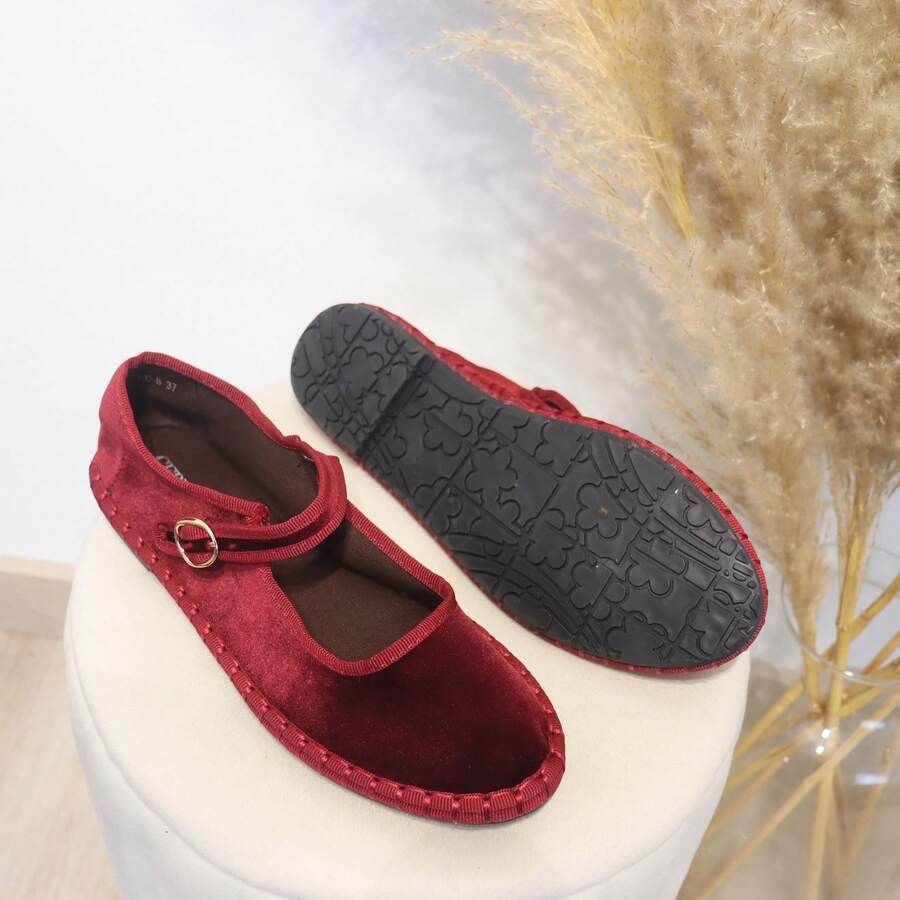angelica Women Flats - 酒紅色 - 查看 1