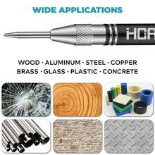 Set Of 2 Robust Automatic Center Punches, 12.7 Cm Long, Made Of High-Quality Steel With A Spring Mechanism, Featuring An Adjustable Impact For Marking On Metal, Plastic, And Wood. - 2pcs - View 5