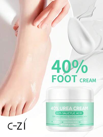 Crema con 40% de urea + 2% de ácido salicílico, adecuada para pieles ásperas, gruesas, secas y agrietadas, elimina suavemente los callos y la piel muerta, 150g/5.29oz