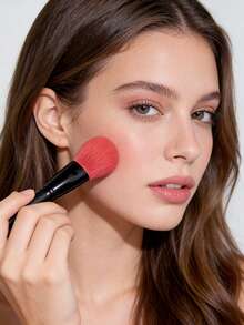 1支柔软蓬松散粉刷，专业化妆工具，轮廓腮红高光多功能面部化妆刷 - 黑色 - 查看 7