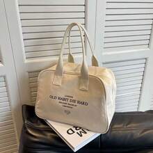 Fashionable Canvas Travel Bag, Large Capacity Handbag, Sports Luggage Bag, Lightweight Sports Bag, Short Trip Storage Bag, Women's Bag, Suitable For Weekend Travel, Holiday, Daily Use, Unisex, Valentine's Day Gift - Multicolor - View 4