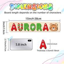 1pc Customized Name Puzzle, Personalized 3D Letter Puzzle And Wooden Name Puzzle. Ideal Gift For Baby Boys And Girls On Birthday, Christmas, Anniversary! - Red and Green On the Right - View 3