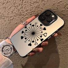 Heart Dandelion Pattern Phone Case It Is Compatible With IPhone 17/16/15/14/13/12/179 Pro Max/Pro/Plus Models. It Features A Stylish And Minimalist Design And Provides Shockproof And Abrasion-Resistant Protection. - Black - View 4