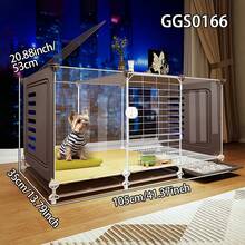 易于安装的幼犬笼，带托盘，小型犬笼带猫砂盆，室内家用 - 彩色 - 查看 12