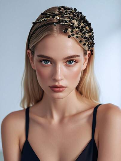 1pc Luxury Crystal Headband, Fashion Hair Accessory Suitable For Weddings, Festivals, Parties, And Casual Wear