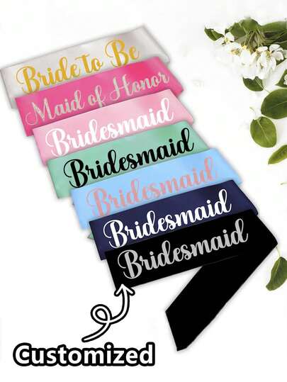 Customized Text Bride Party Belt, Customized Belt With Logo And Text, Bride Party Belt, Customized Beauty Pageant Birthday Party Bridesmaid Belt, Bride Party Decoration, Bride Party Belt, Party Decoration, Wedding Party Gift, Personalized Gift, Fashion Accessories, Autumn, Boyfriend, Girlfriend, Family, Friends