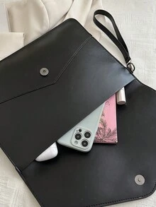 春季新款时尚简约手拿包，休闲通勤信封包，独特铆钉设计小方包，女士款 - 黑色 - 查看 4