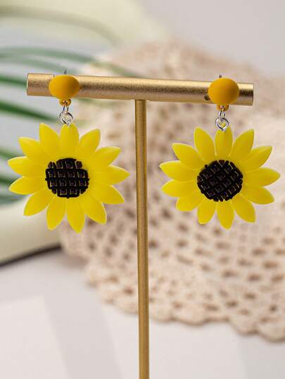 Healing Sunflower Flower Earrings For Women, 2026 Autumn New Arrival