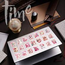 50PCS Valentine's Day Cute Cat Pink Romantic Heart Series Graffiti Stickers, Waterproof Stickers Suitable For Decorating Phone Cases, Laptops, And Water Cups, Perfect Gift Choices For Easter, Valentine's Day, And Parties - Square - View 7