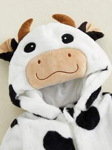 Mono de bebé con capucha de manga larga, disfraz de vaca para cosplay, ropa de Halloween para niñas y niños - Multicolor - Ver 3