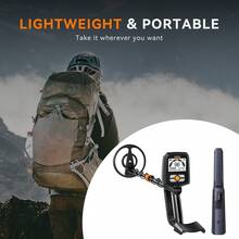 SUNPOW Professional Metal Detector Combo: Upgraded Rechargeable Lithium Battery Pinpointer Wand With LED Display & Full-Size Detector With LCD Depth Display | 4 Modes, Audio/Vibration Alert For Beach, Gold & Relic Hunting - MD13+LCD Li Pinpro - View 6