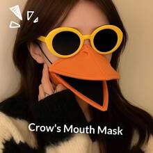 最新潮流乌鸦面具、创意鸟喙面具、趣味动物面具、3D可动鸭嘴造型保暖口罩 - 完美礼物、生日礼物、理想礼物、惊喜礼物、节日礼物、季节性礼物、万圣节礼物、圣诞节礼物、游戏爱好者精美礼物、复活节礼物 - 彩色 - 查看 3
