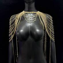 1pc Luxurious Crystal Tassel Shoulder Chain, Suitable For Wedding Bride Off-Shoulder Dress, Crystal Glass Accessory - Tassel Shoulder Chain - View 17