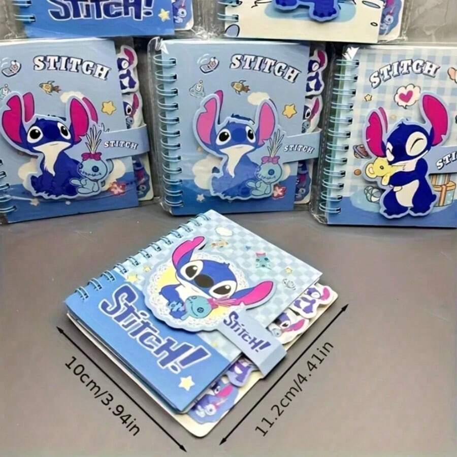 1pc/2pcs/4pcs Stitch Cartoon Themed Loose Leaf Notebook, Cute Stitch Coil Bound Memo Pad, Kawaii Stationery, Student Prize, New Arrival Cartoon Square Organizer Notebook, Supports Sticky Notes, Highlighter, Ballpoint Pen, Label Maker, Learning Supplies, Birthday Gift - Stitch Doujinshi - View 1