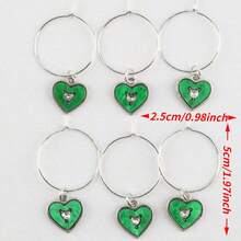 6/12pcs Heart-Shaped Wine Glass Identifiers, Suitable For Stemware, Mugs, Parties, Pools, Weddings, Birthdays And Any Celebration, Valentine's Day Gift - Multicolor - View 2