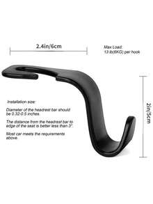 4个通用汽车头枕挂钩，后座收纳整理挂钩，汽车内饰装饰配件 - 彩色 - 查看 7