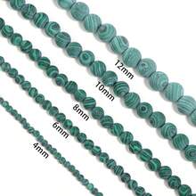 1 hạt đá màu xanh lục tự nhiên, mờ, nhiều kích cỡ 4/6/8/10mm, phong cách thời trang, giản dị, cổ điển, thích hợp để làm vòng tay, vòng cổ, trang sức, mặt dây chuyền, phụ kiện trang trí. - malachite - Xem 7