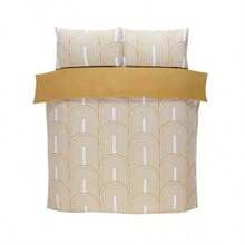 Duvet Cover Set With Matching Pillowcases - Ochre - View 9