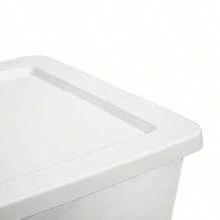 58 Quart Storage Bin With Lid, White Plastic Storage Container - Large Stackable Tote Box - trắng - Xem 8