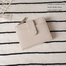 European & American Style Litchi Grain Minimalist Women's Bifold Wallet, Multi-Card Slots Design With Zipper Coin Pouch, High-End Elegant Ladies Wallet. Mini Wallet, Small Wallet, Men's Wallet, Cute Leather Wallet - Multicolor - View 4